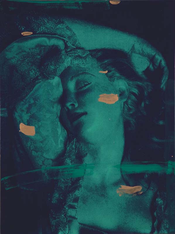 Saint Sebastian 1, 2010, serigraph on canvas with oil, 40x30in